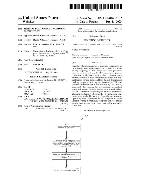 Thermal Road Marking Compound Formulation
