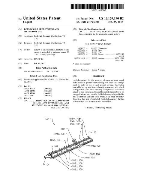 Round Bale Sled System and Method of Use