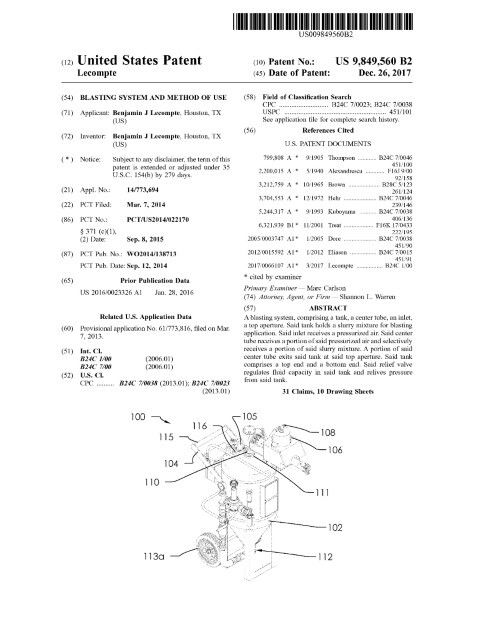 Improved Blasting System and Method of Use