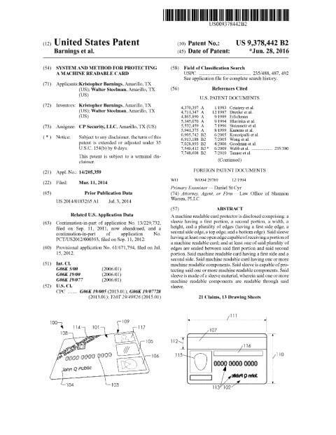 System and Method for Protecting a Machine Readable Card