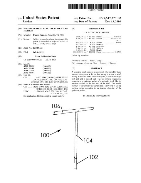 Sprinkler Head Removal System and Method